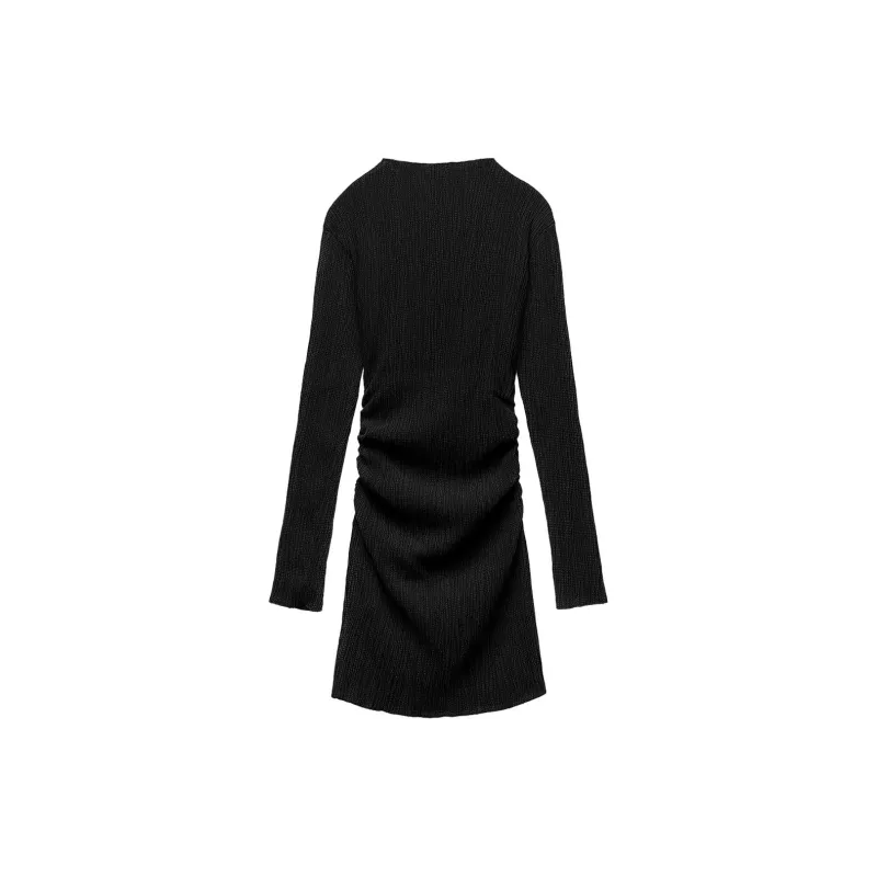 ZARA Long Sleeved Dress Women's Black-1