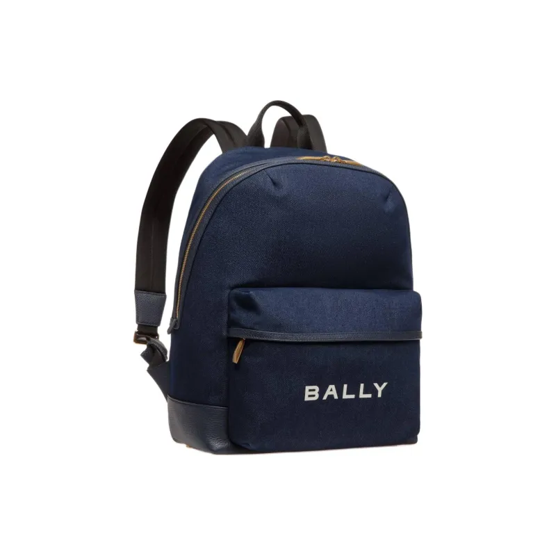 BALLY Canvas With Leather Backpack Men's Blue-1