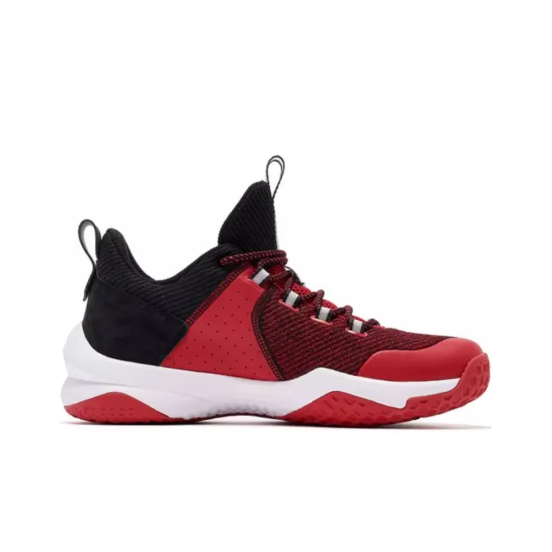 QIAODAN Cushioning, Slip Resistant, And Abrasion Resistant Low Top Training Shoes Men's Red Black-1