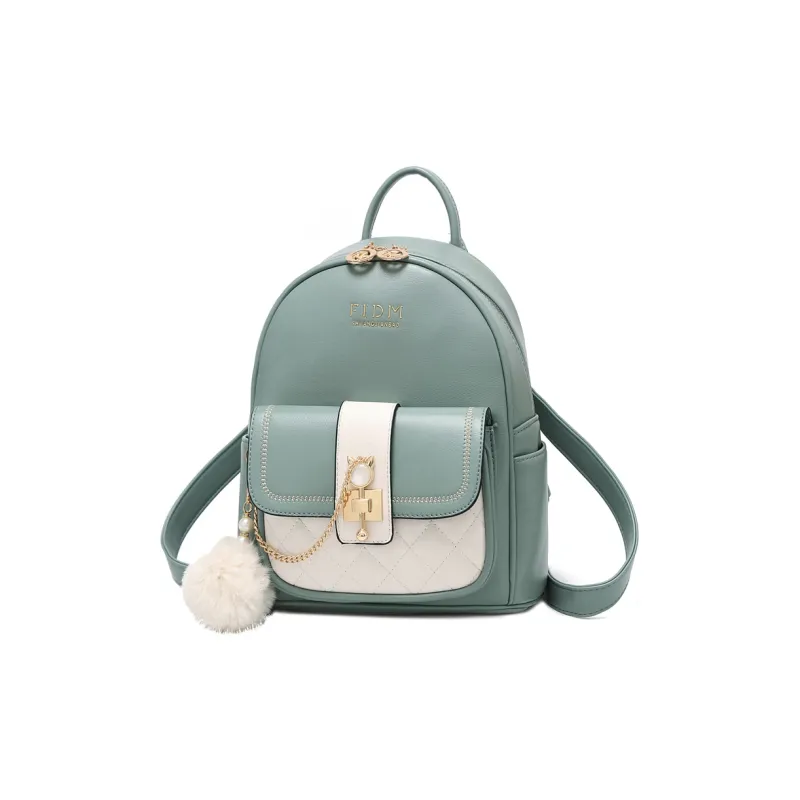 Weymond PU Leather Backpack Regular Women's Black/White/Pink/Green-2