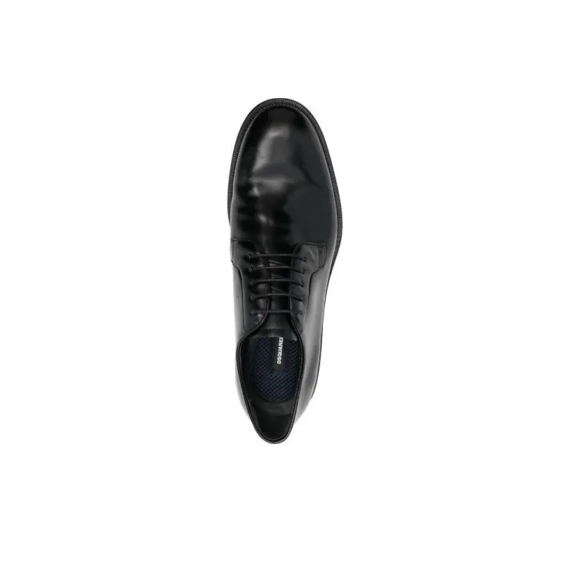 DSQUARED 2 Polished Finish Lace Up Derby Shoes-3