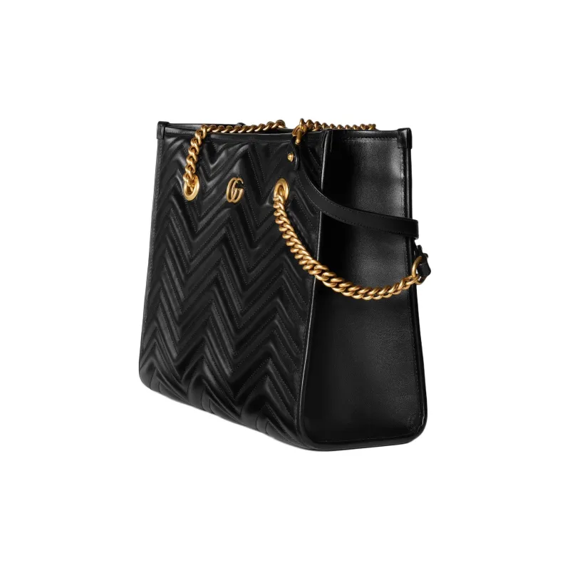 GUCCI GG Marmont Leather Tote Bag Shopping Bag Handbag Shoulder Bag Women's Black-1