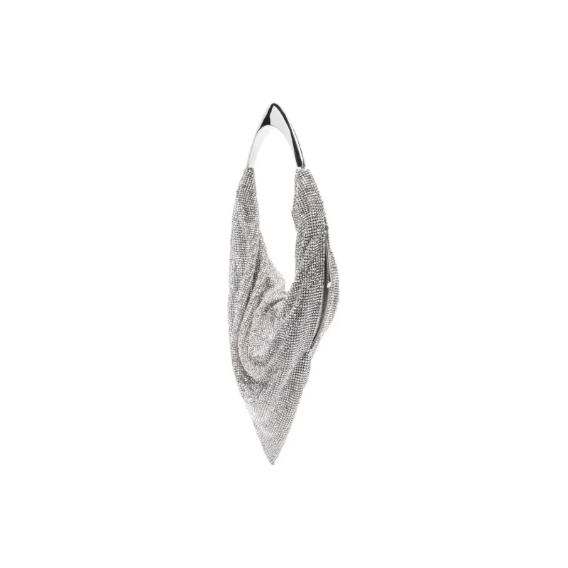 BENEDETTA BRUZZICHES Rhinestone Bag, Handbag, Shoulder Bag Women's Silver-1