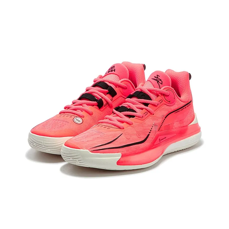 361° DVD2 Cushioning Anti Slip Wear Resistant Breathability Low Top Basketball Shoes Men's Pink-2