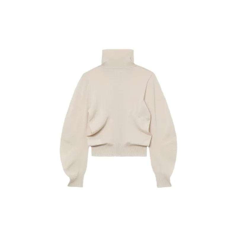 LOW CLASSIC High-neck Wool Cardigan-1