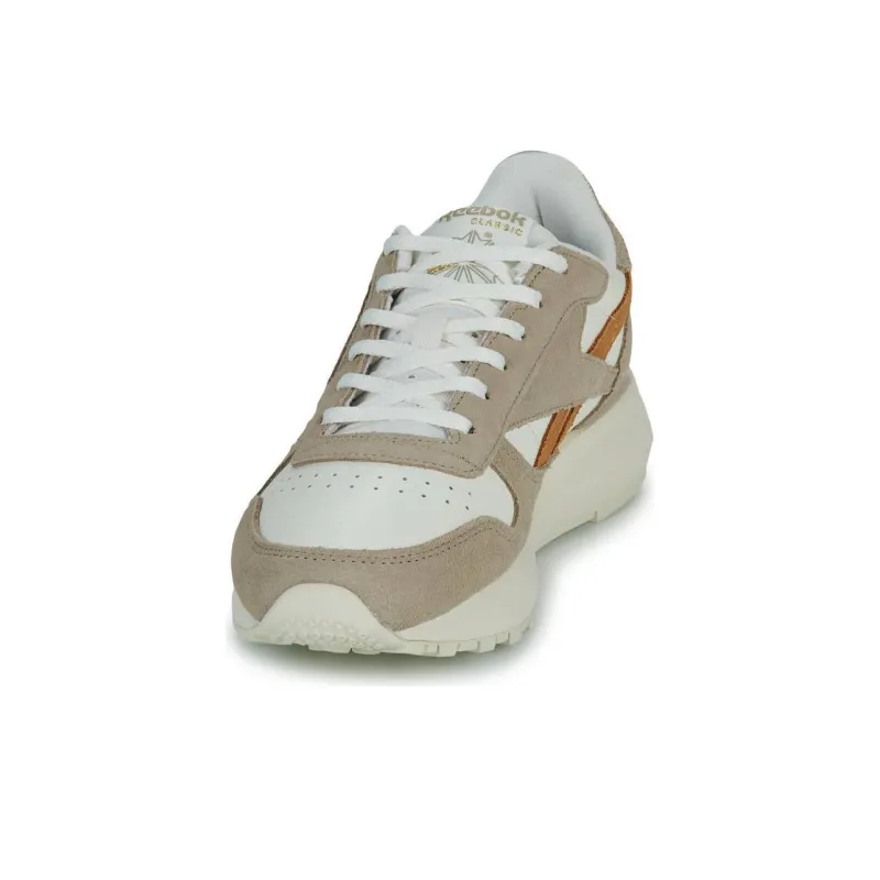 Reebok Classic Leather Durable Breathable Low Top Running Shoes Women's Brown White-2