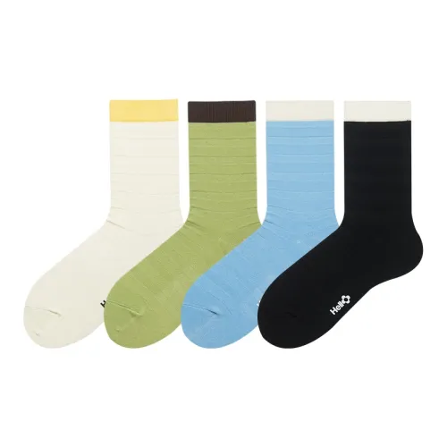 Hello Monday Mid Calf Socks Women's 4 Pack