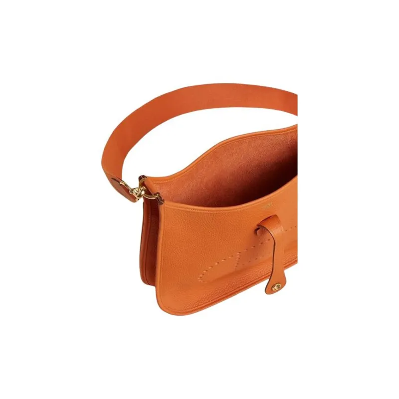HERMES Evelyne Clemence Bullock Leather Crossbody Bag Shoulder Bag Women's 93 Orange Hermes Orange Combo-3
