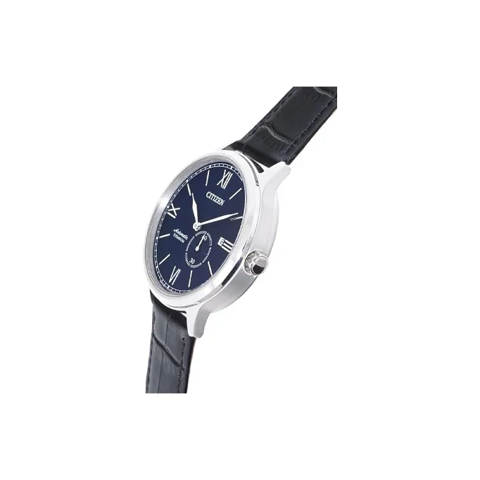CITIZEN Automatic Mechanical Movement Cow Leather Strap Watch 42.4mm Men's Watches Blue Dial NJ0090 21L-2