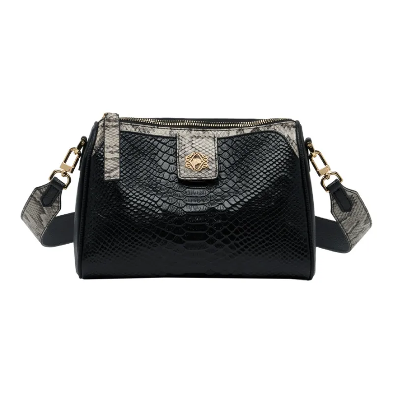 ZOOLER Top Grain Cow Leather Crossbody Bag Women's Ecru/Midnight Black-8