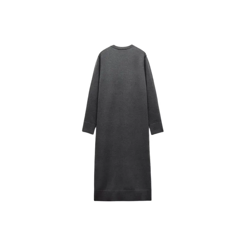 ZARA Long-Sleeved Dresses Women's Medium Gray-1