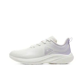 PEAK Cushioning Slip Resistant And Abrasion Resistant Low Top Sprint Running Shoes Women's Large White Light Purple