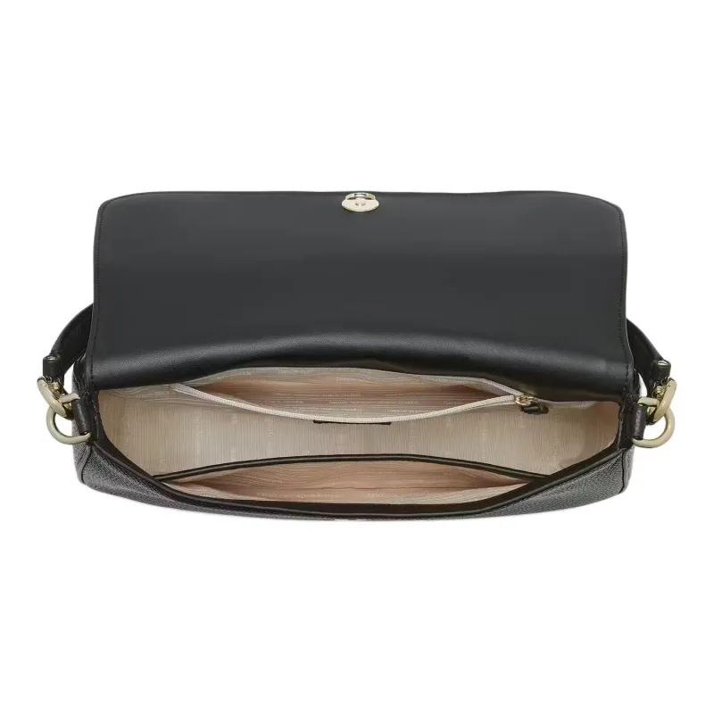 Kate Spade Hudson Litchi Grain Leather Handbag Shoulder Bag Women's Black-2