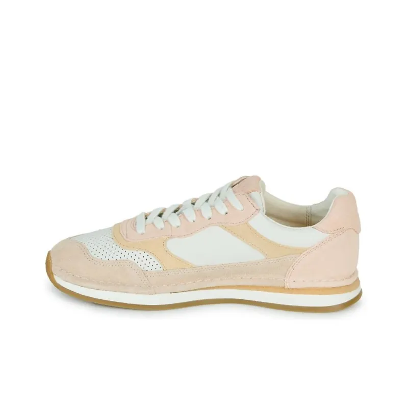 Clarks Low-Top Skateboard Shoes Women's Pink White-7