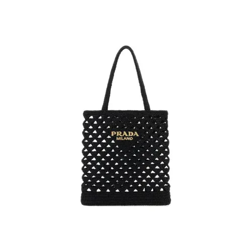 PRADA zipped Tote Bag Shopping Bag Handbag Regular Women's Black