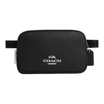 COACH Refined Calfskin Fanny Pack Trumpets Women's Silver & Black