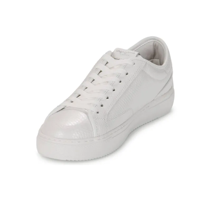 Pepe Jeans Adams Snaky Low Top Skateboard Shoes Women's White-4