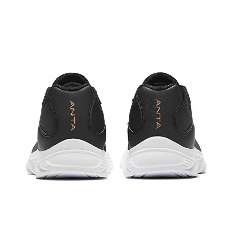 Anta Running Collection Wear resistant And Waterproof Low Top Running Shoes Women's Black White-3