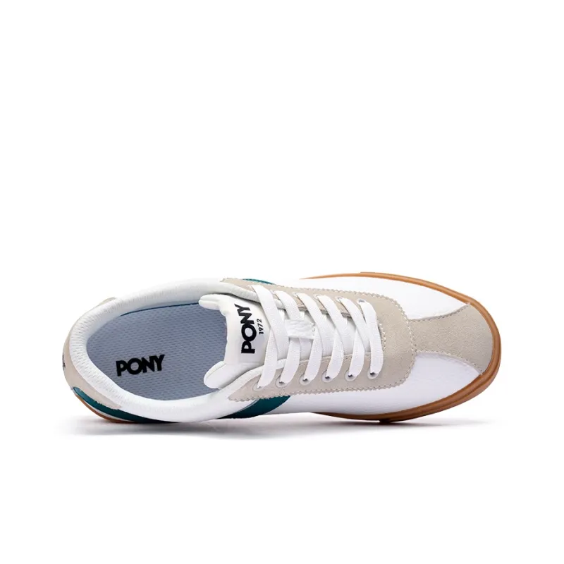 PONY Wear resistant And Lightweight Low Top Skateboard Shoes Unisex Beige Green-2