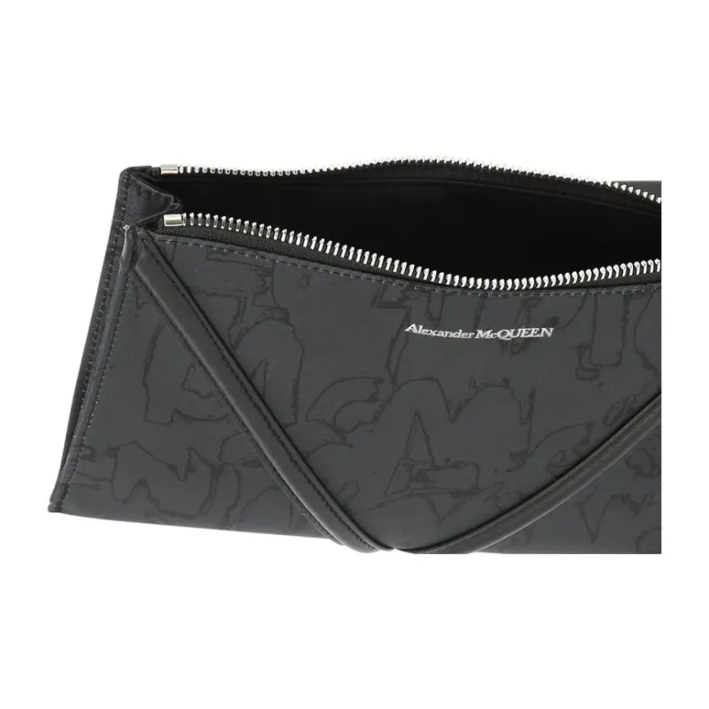 Alexander McQueen Nylon Clutch Small Size Men's Gray-4