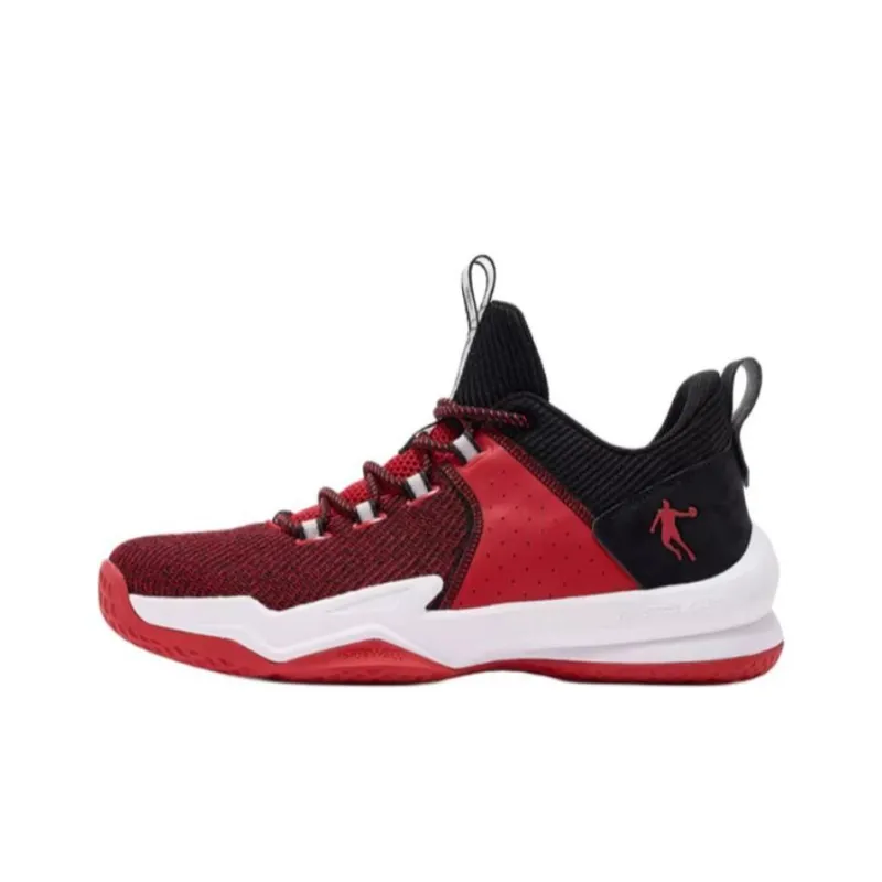 QIAODAN Cushioning, Slip Resistant, And Abrasion Resistant Low Top Training Shoes Men's Red Black-0