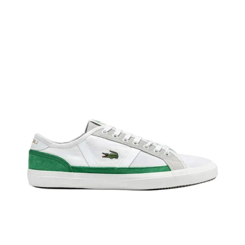LACOSTE Low Top Skateboard Shoes Men's White Green-1