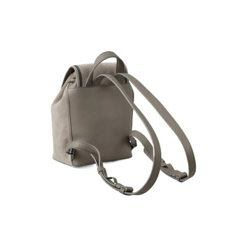 Brunello Cucinelli Monili-chain Suede Backpack-1