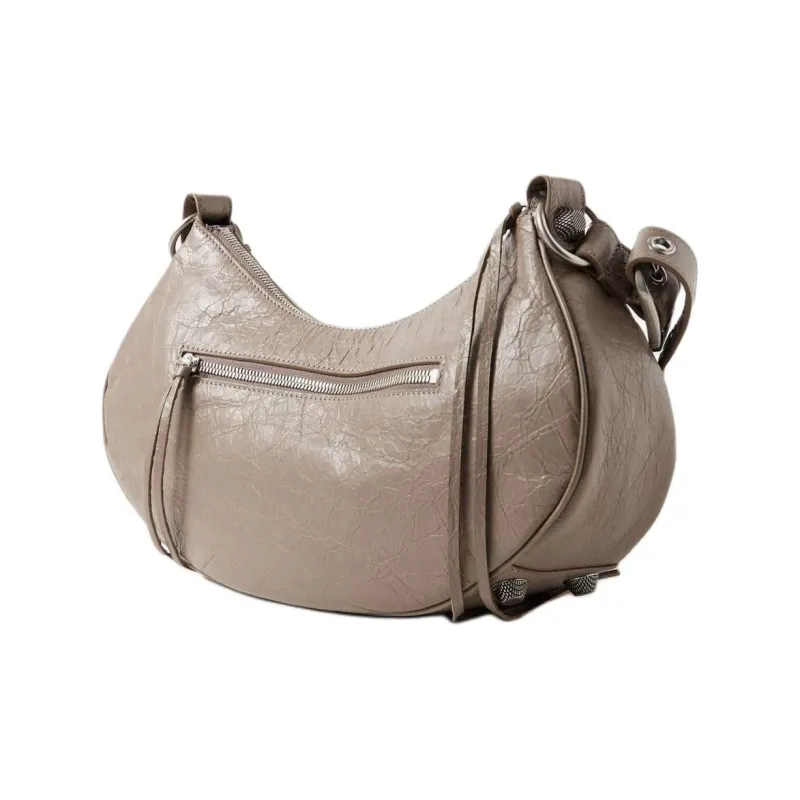 Balenciaga Le Cagole Lambskin One Shoulder Handbag Crossbody Bag Small Size Women's Lotus Gray-1