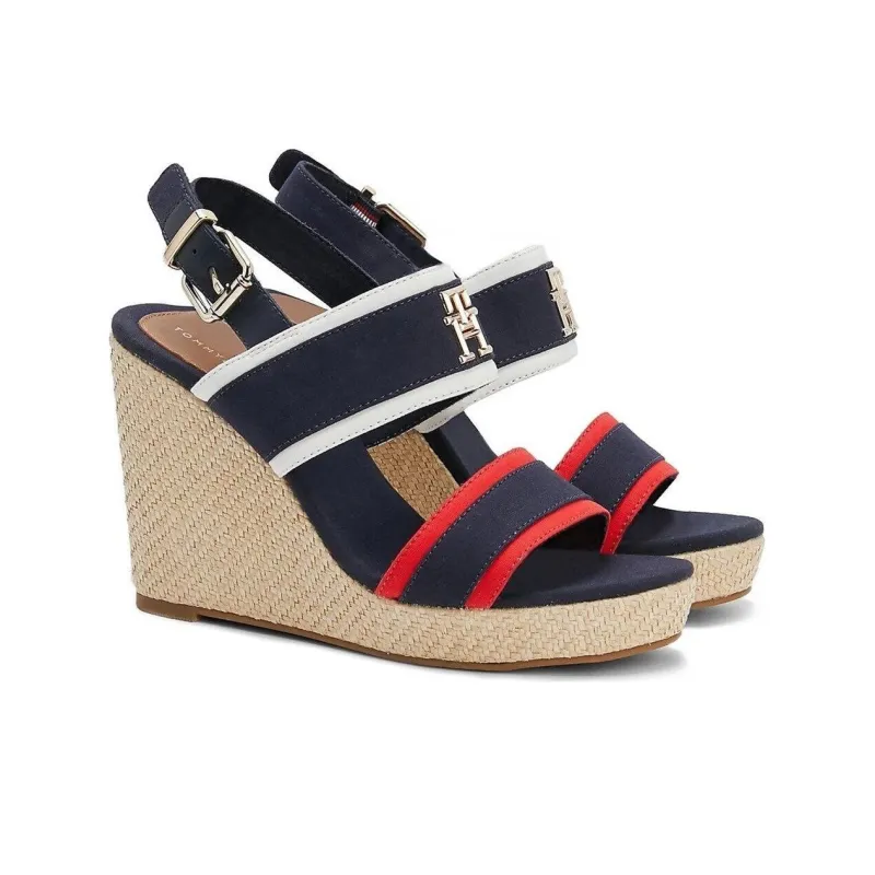 Tommy Hilfiger One Strap Sandals Women's Blue Red-2