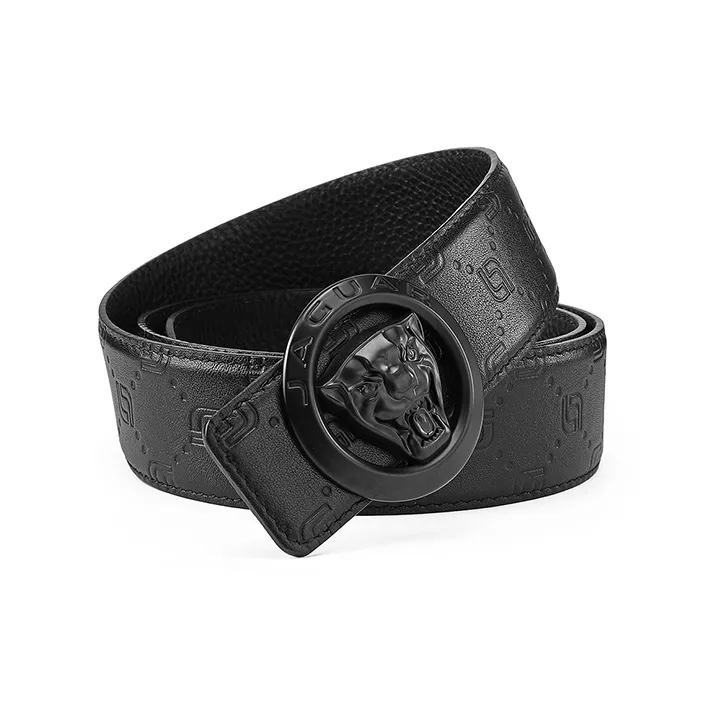 JAGUAR Trendy Cow Leather Casual Automatic Buckle Leather Belts Men's 3.8cm-2