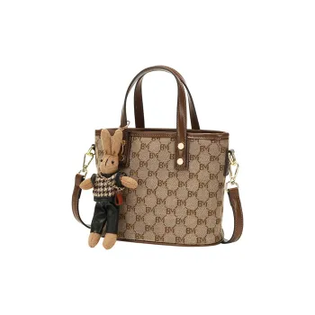 Bywhich Canvas Crossbody Bag, Basket Bag, Handbag Regular Women's Brown