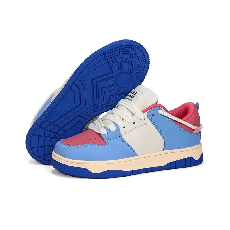 DIEMME Lightweight Height Increasing Low Top Skateboard Shoes Women's Blue-4