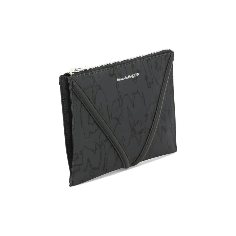 Alexander McQueen Nylon Clutch Small Size Men's Gray-1