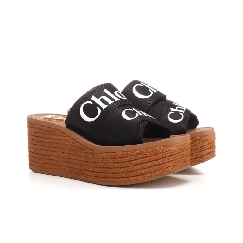 Chloe Woody Stylish Sandals Women's Black-3