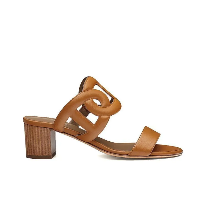HERMES Bikini Stylish Sandals Women's Gilded Beige-1