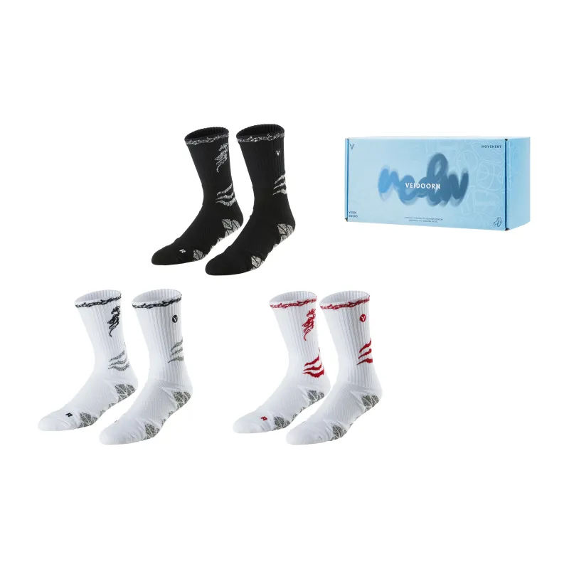 VEIDOORN Year Of The Dragon Series Basketball Socks Unisex Black Gold-8
