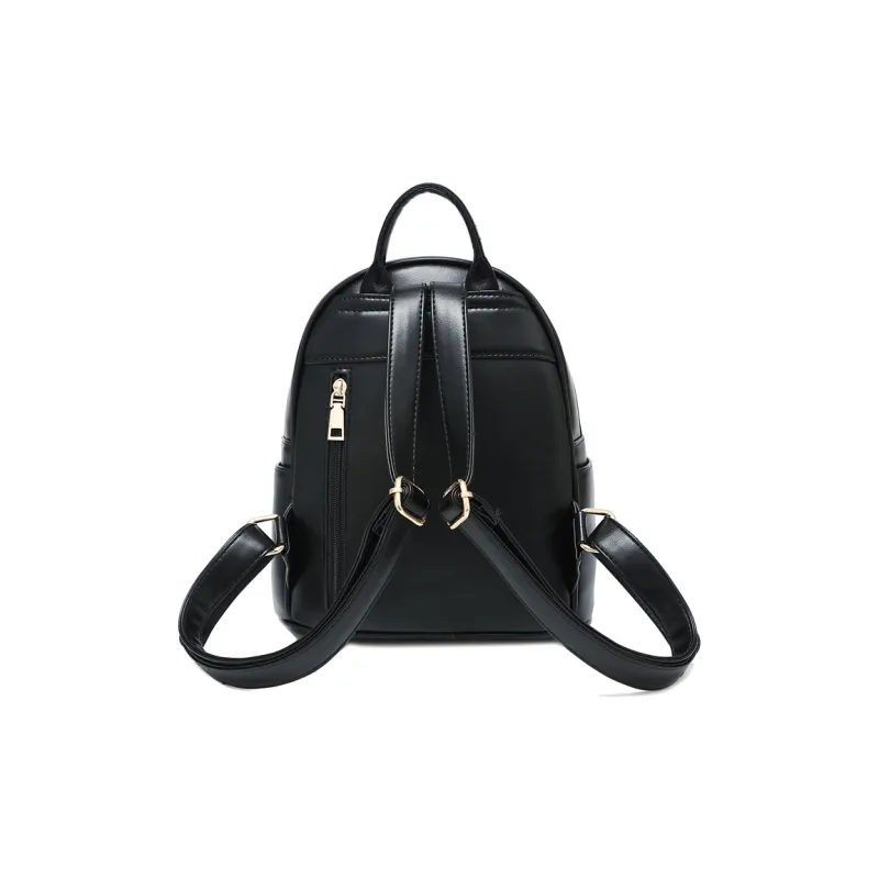Weymond PU Leather Backpack Regular Women's Black/White/Pink/Green-6