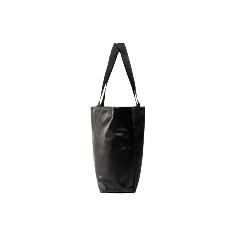 PUMA Artificial Leather With Textile Tote Bag, Shopping Bag, Sports Bag, One Shoulder Handbag Tubas Women's Black-3