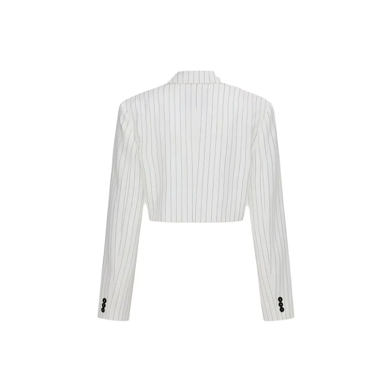 MSGM Pinstripe pattern Cropped Blazer-1