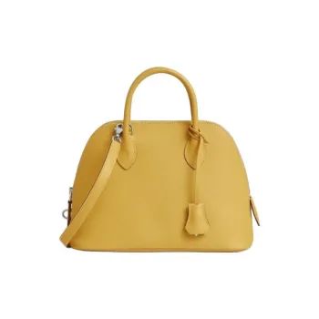 HERMES 1923-25 Silver Buckle Epsom Calfskin Bowling Bag Crossbody Handbag Women's 2P Cumin Small Cumin Color