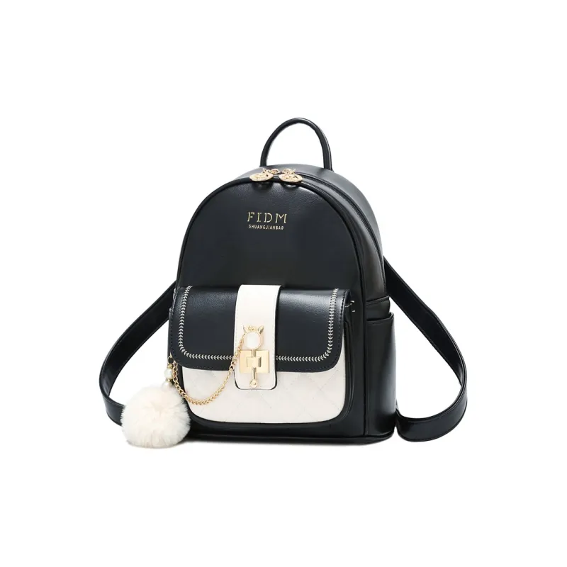 Weymond PU Leather Backpack Regular Women's Black/White/Pink/Green-4