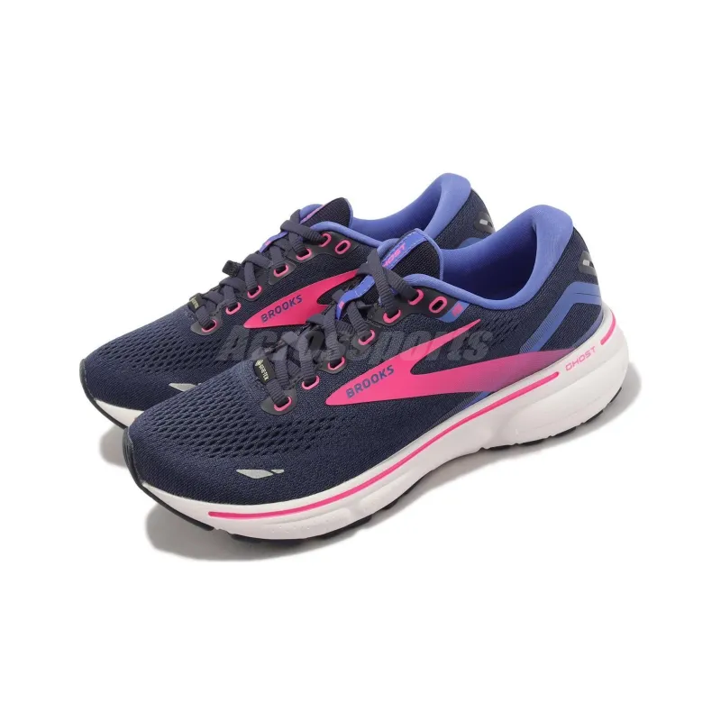 Brooks Ghost 15 Cushioned Slip-Resistant Low-Top Running Shoes Women's Blue Pink-2
