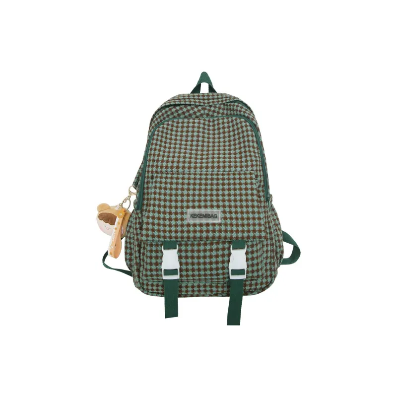 FAMAN Nylon Backpack Regular Women's Green Charm/Black Charm/Brown Charm/Pink Charm-0