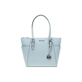 MICHAEL KORS MK Charlotte Leather Shoulder Bag, Crossbody Bag, Handbag Tubas Women's Blue