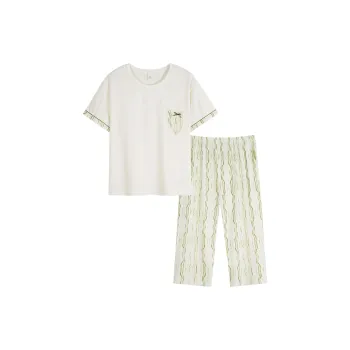 Sha Qian Pajama Set Summer Women's Fruit Green