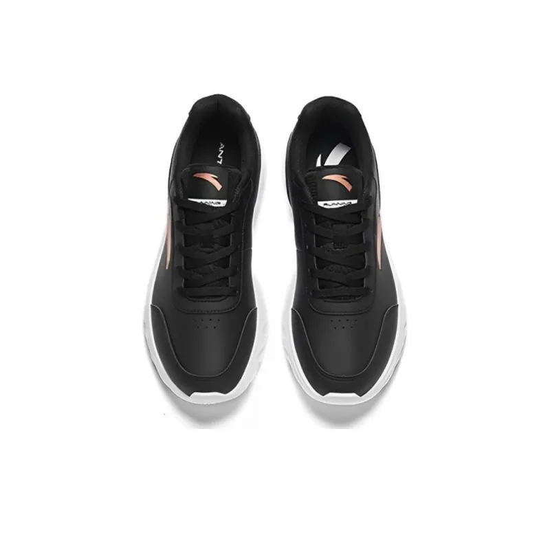 Anta Running Collection Wear resistant And Waterproof Low Top Running Shoes Women's Black White-2