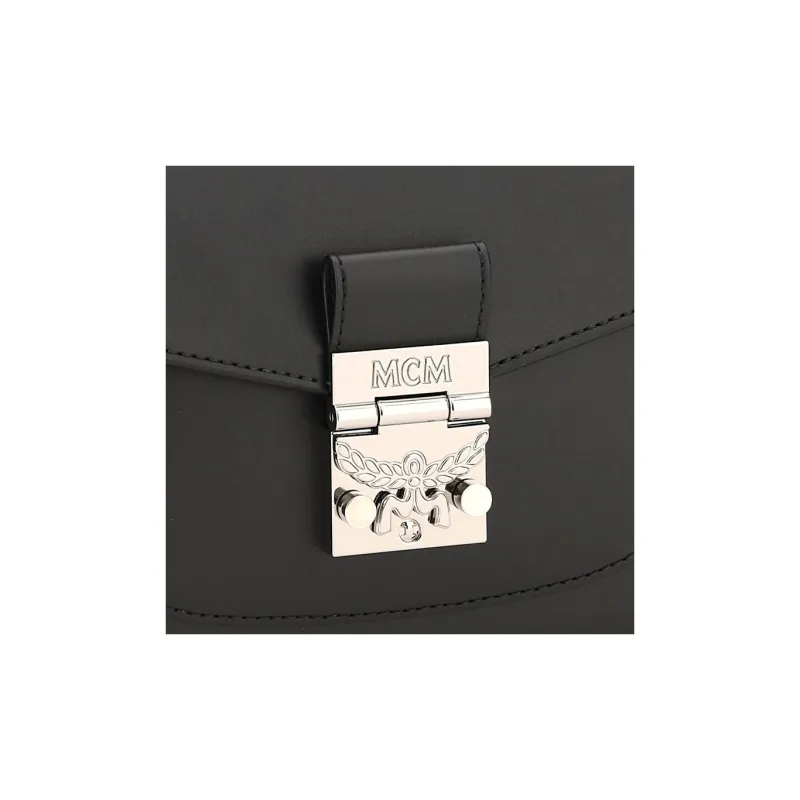 MCM Patricia Visetos Cowhide Leather Shoulder Bag, Crossbody Bag Women's Black-2