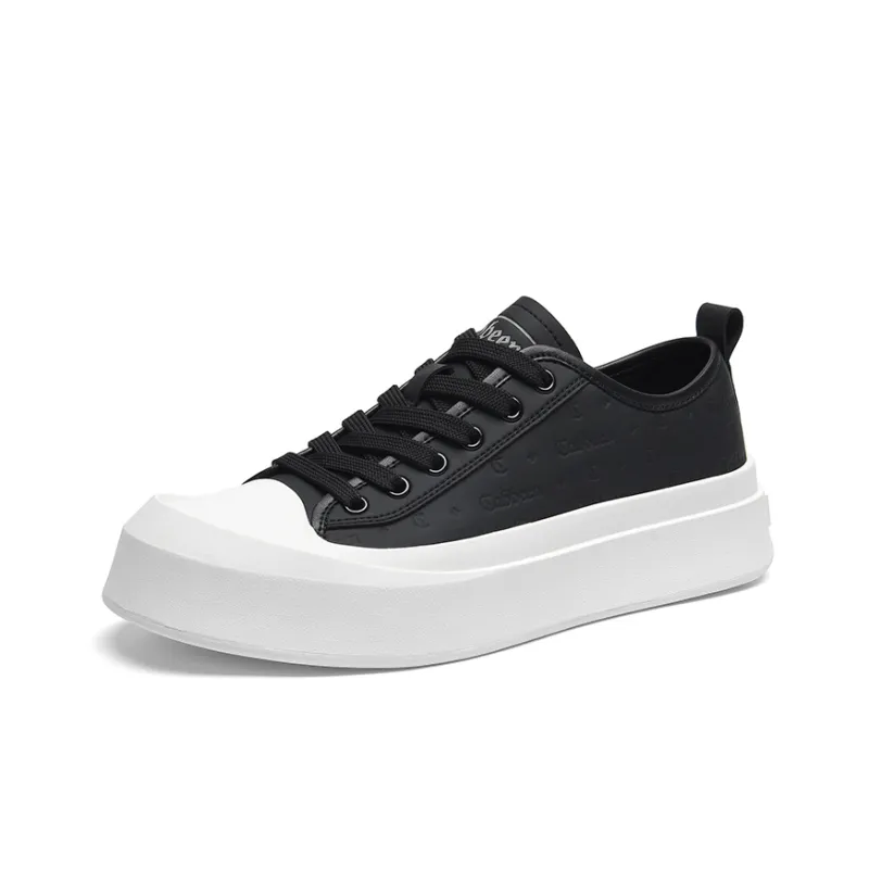 Cabbeen Preppy Big Head White Shoes Wear-Resistant Slip-Resistant Low-Top Skateboard Shoes Men's White-7