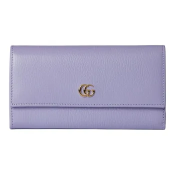GUCCI GG Marmont Leather Wallet Women's Light Purple