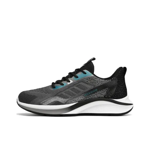 Warrior Durable Breathable Low Top Running Shoes Men's Black Gray